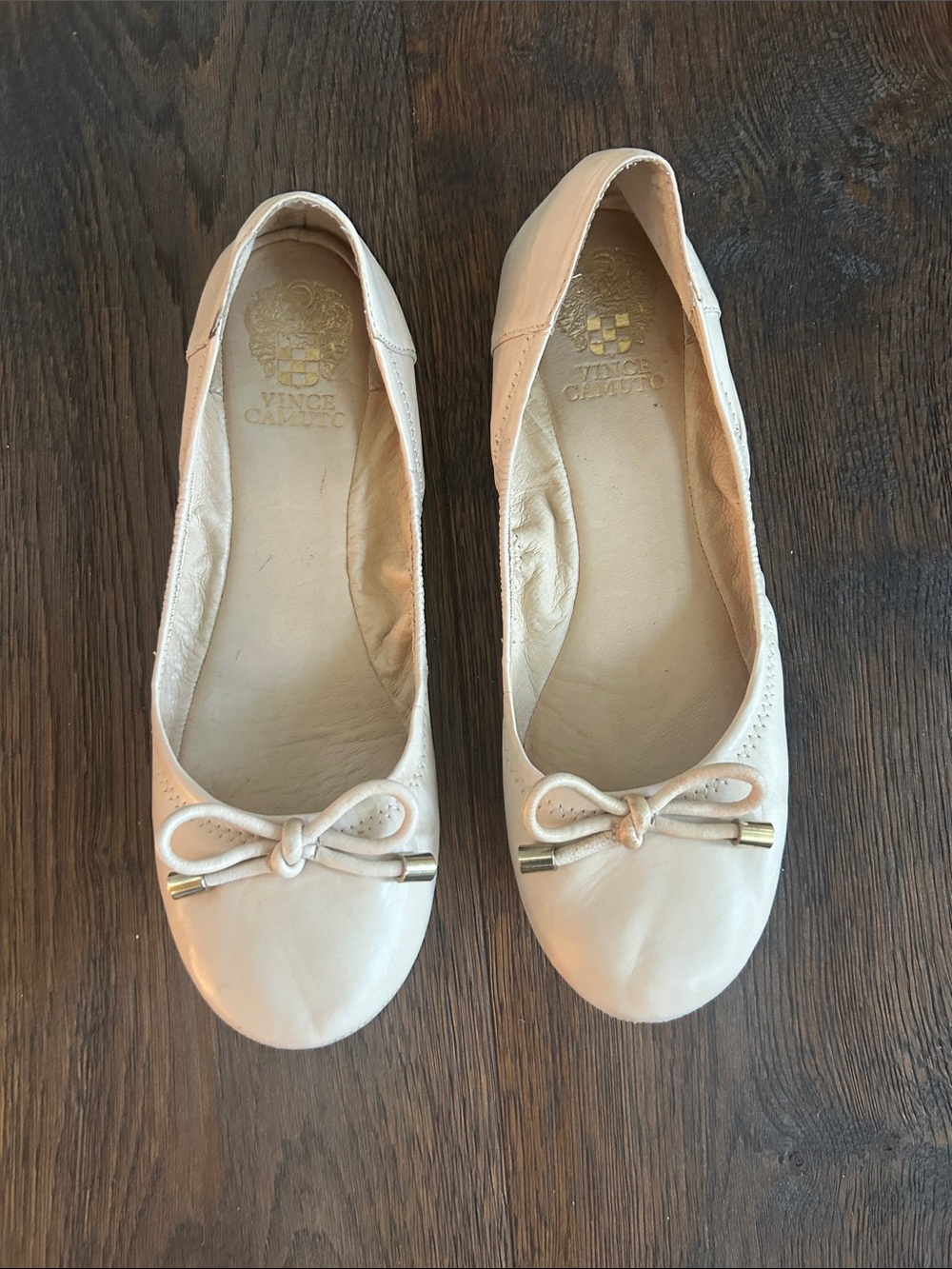 Vince Camuto Pale Pink Leather Bow Ballet Flats